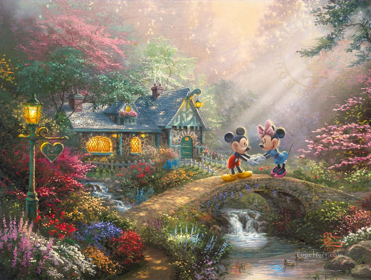 Mickey and Minnie Sweetheart Bridge TK Disney Oil Paintings